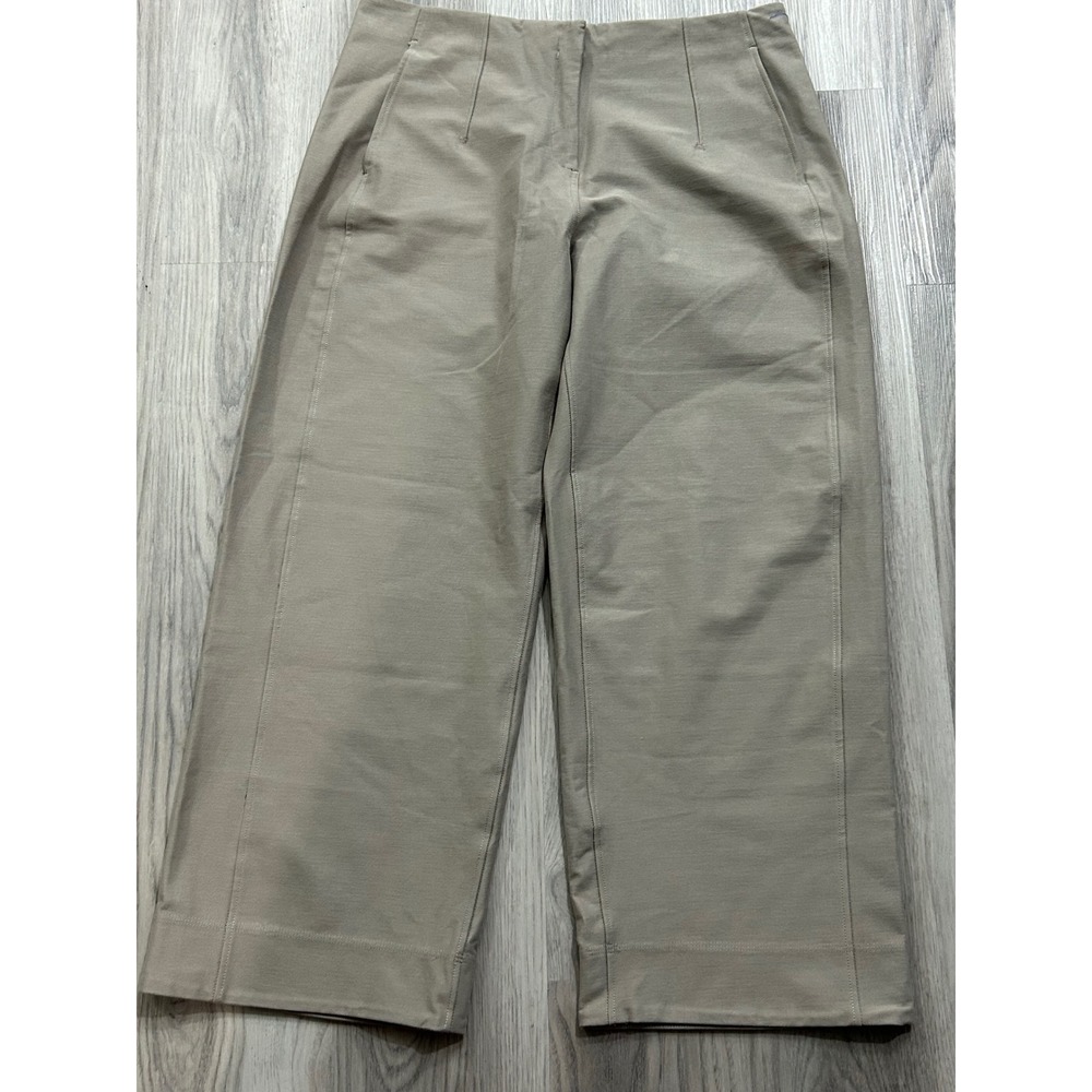 Lululemon wide Leg Cropped Trouser Pants‎ Khaki Beige Size 14 luxury like new